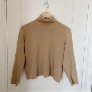 Vintage Lord & Taylor Wool Beige Tan Turtleneck